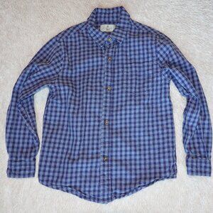 Boys Size 6/7 Class Club Long Sleeve Button Down Blue Gingham Dress Cotton Shirt
